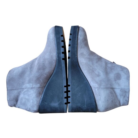 Eileen Fisher Taupe Leather Suede Wedge Ankle Boots Zipper 8.5 ALTO - Picture 7 of 10